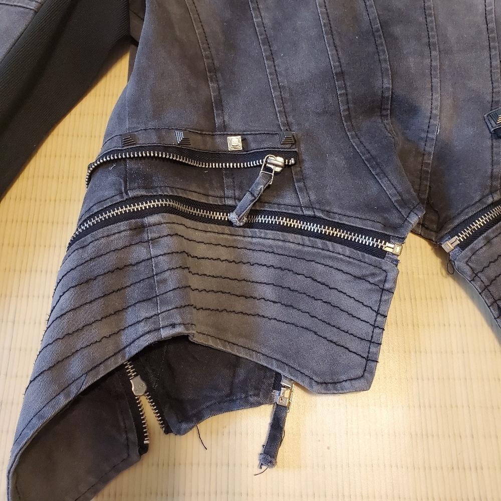 Stud-Embellished Washed Black Jacket/Blazer - Picture 8 of 9